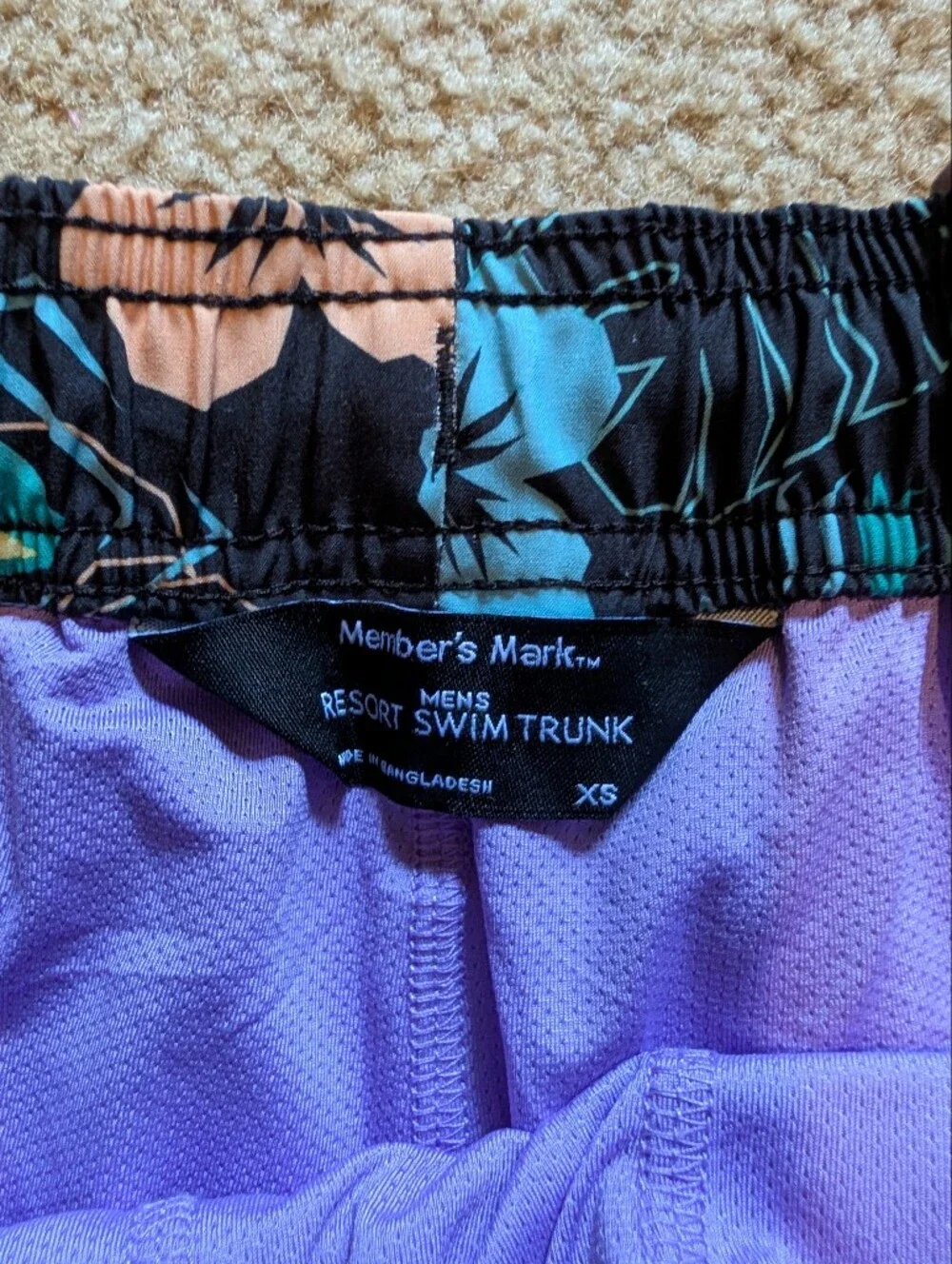 Boys Black Tropical Shark Swim Shorts with Drawstring